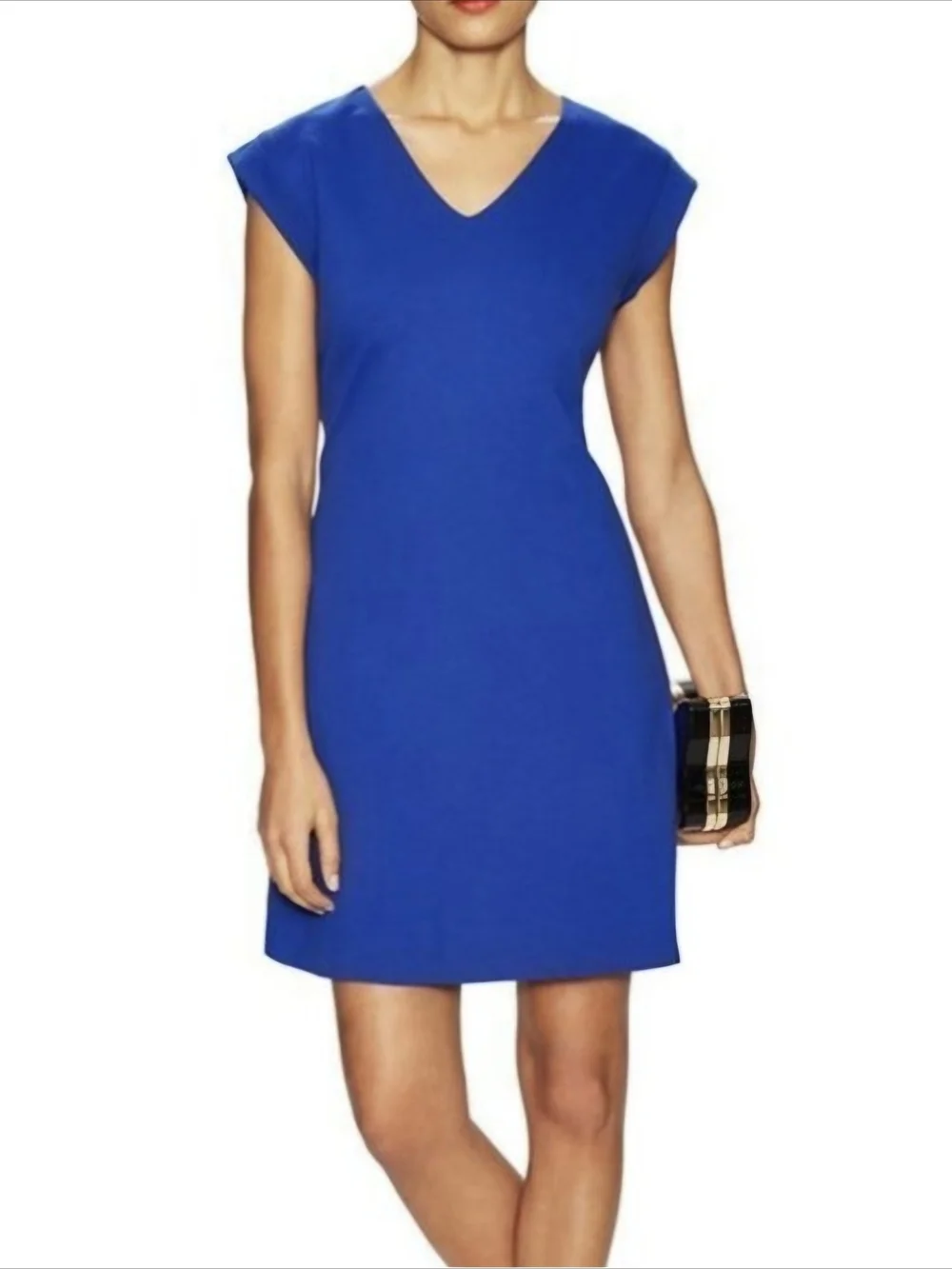 KATE SPADE Bright Blue V-Neck Cap Sleeve Mini Dress